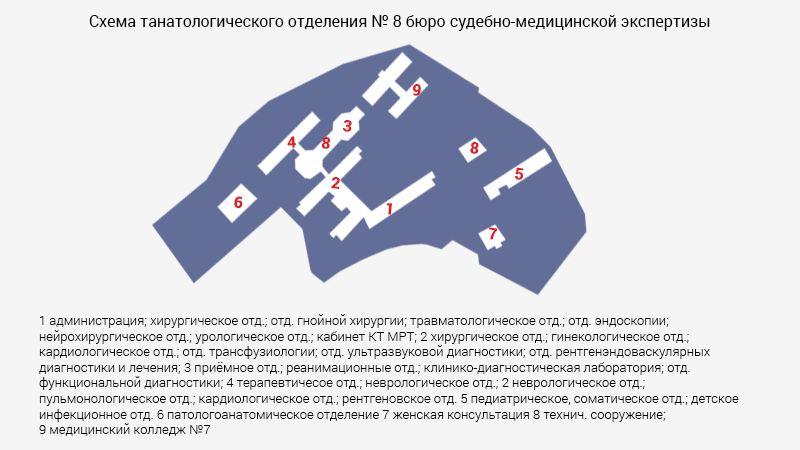 Схема морга СМЭ №8
