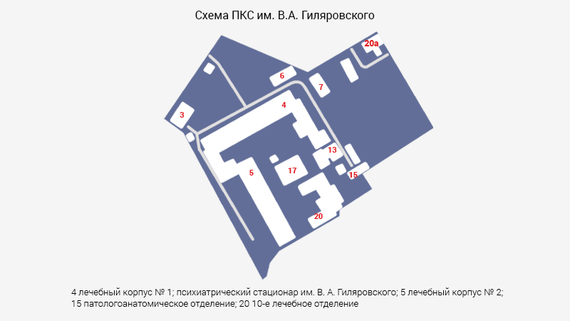 Схема морга городской клинической психиатрической больницы №3 им. В.А. Гиляровского