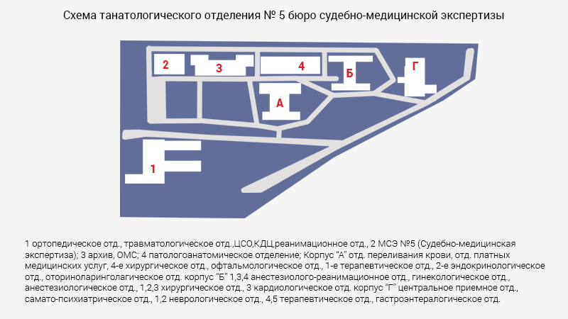 Схема морга СМЭ №5