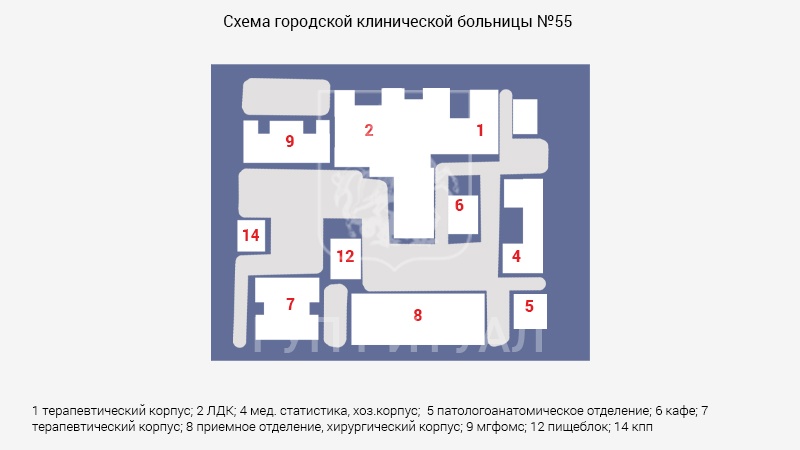 Схема морга городской клинической больницы № 55